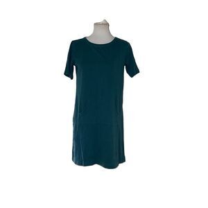 Kate Quinn Women’s Short Sleeve Organic Cotton T-Shirt Dress Kangaroo Pocket S